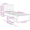 vidaXL Bed Frame with Drawer Concrete Grey 90 x 200 cm Engineer Wood