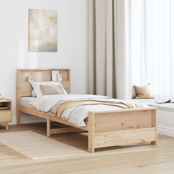 vidaXL Bed Frame with Headboard Brown 80 x 200 cm Engineered Wood