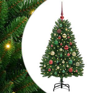 vidaXL Artificial Christmas Tree 120 cm 150 LEDs Warm White Green