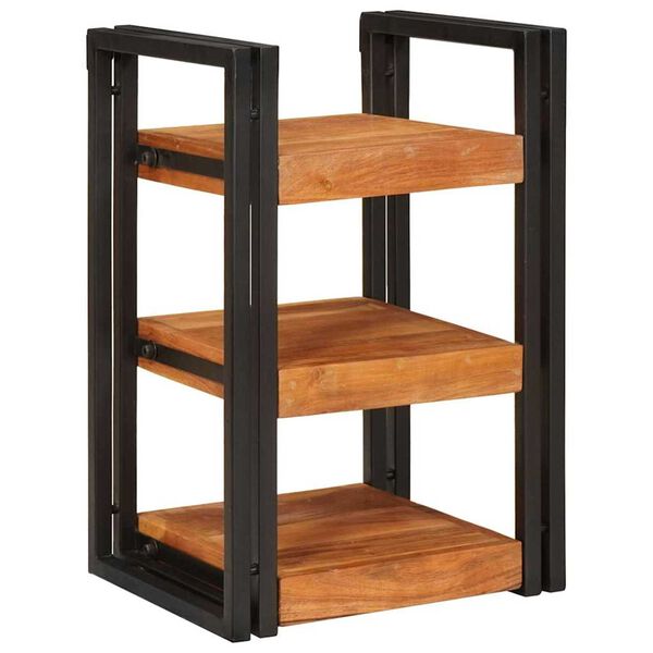 vidaXL Bedside Table 2 pcs Brown and Black Solid Wood Acacia