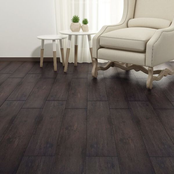 vidaXL Non Self-adhesive PVC Flooring Planks 4.46 m&sup2; 3 mm Dark Brown