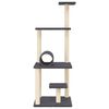 vidaXL Cat Tree with Sisal Scratching Posts Dark Grey 136 cm