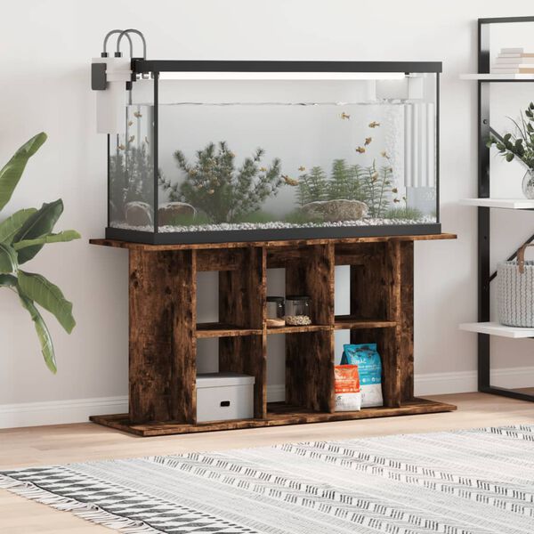 vidaXL Aquarium Stand Smoked Oak 120x40x60 cm Engineered Wood