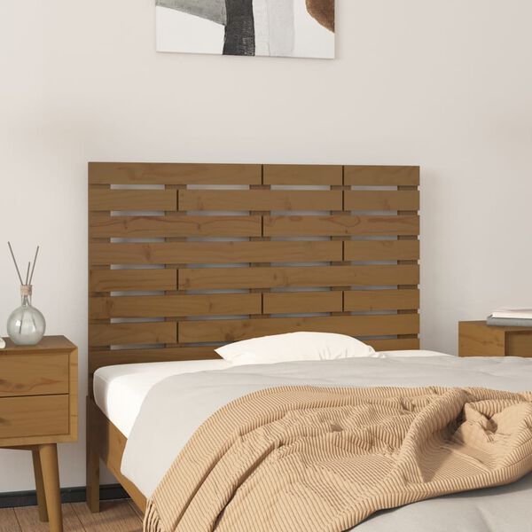 vidaXL Wall Headboard Honey Brown 81x3x63 cm Solid Wood Pine