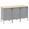 vidaXL Work Cabinet with Drawer 3 pcs Black and Grey 150 x 55 x 85 cm