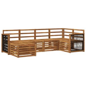 vidaXL Sectional Sofa Set 5 pcs Natural Solid Acacia Wood