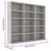 vidaXL CD Cabinet Concrete Grey 100x23x89.5 cm Engineered Wood