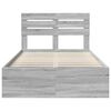 vidaXL Bed Frame Grey Sonoma 135 x 190 cm Solid Pine Wood
