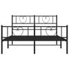 vidaXL Metal Bed Frame without Mattress with Footboard Black 120x190cm