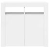 vidaXL Sideboard with LED Lights High Gloss White 80x35x75 cm
