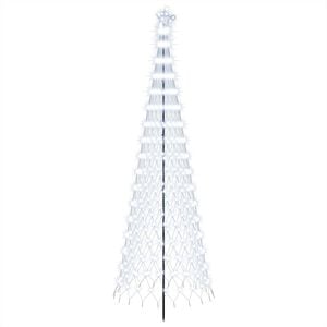 vidaXL LED Christmas Tree 300 cm 350 LEDs Cold White Steel Black