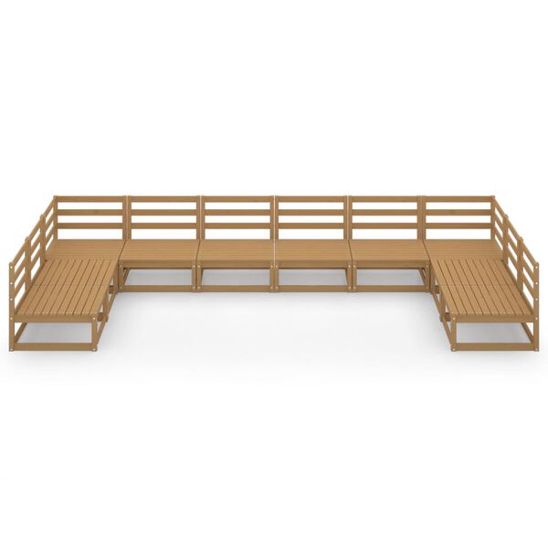 vidaXL 10 Piece Garden Lounge Set Solid Pinewood