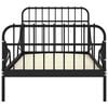 vidaXL Extendable Bed Frame without Mattress Black Metal 80x130/200 cm