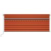 vidaXL Manual Retractable Awning with Blind 4.5x3m Orange&Brown