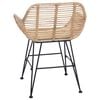 vidaXL Dining Chair 2 pcs Natural 55 x 50 x 74 cm Rattan and Iron