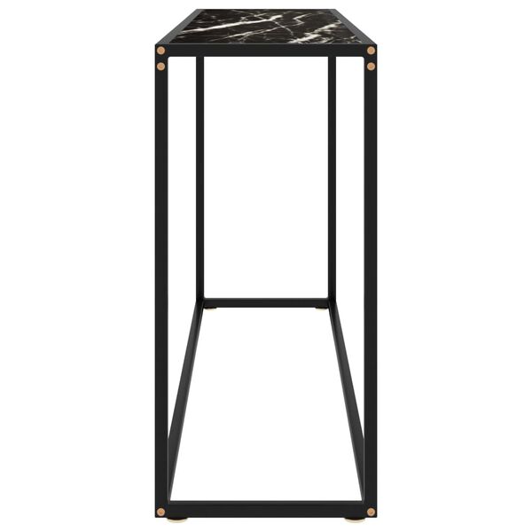 vidaXL Console Table Black 120x35x75 cm Tempered Glass