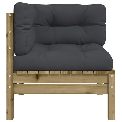 vidaXL Garden Sofa Corner with Cushions Impregnated Wood Pine