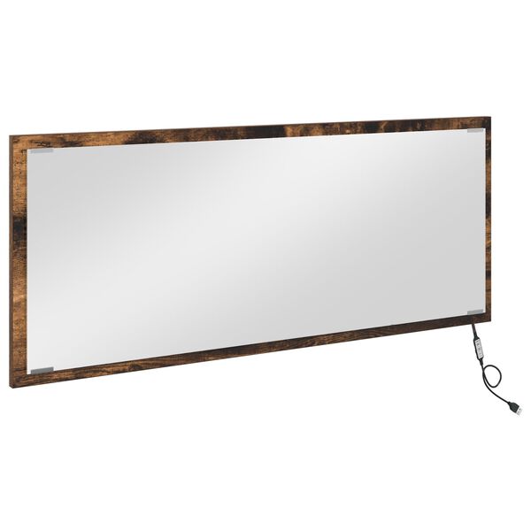 vidaXL Mirror Wall-mounted Smoked oak 90 x 8.5 x 37 cm Engineered Wood