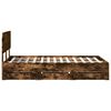 vidaXL Bed Frame with Drawer Smoked Oak 135 x 190 cm Engineered Wood