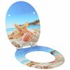 vidaXL Toilet Seat 2 pcs Sea Muschel 44 x 38 cm MDF board