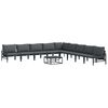vidaXL Garden Sofa Set with Cushion 10 pcs Black Steel