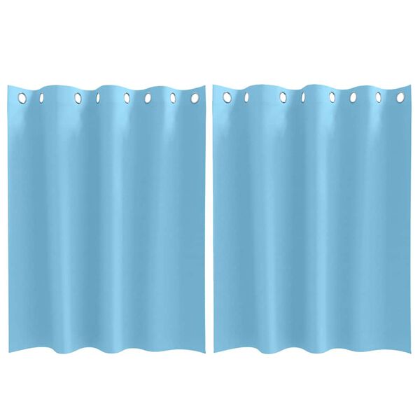 vidaXL Blackout Curtains with Rings 2 pcs Light Blue 140 x 140 cm