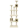 vidaXL Cat Tree with Sisal Scratching Posts Cream 188 cm