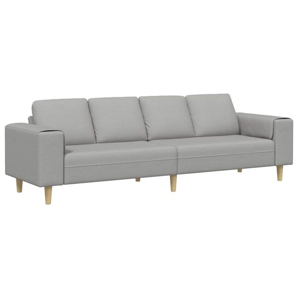 vidaXL Living Room Couch Cloud Grey 250 x 77 x 76 cm Polyester