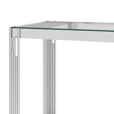 vidaXL Coffee Table Silver 55x55x55 cm Stainless Steel and Glass