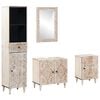 vidaXL Bathroom Furniture Set 4 pcs White Solid Mango Wood