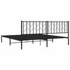 vidaXL Metal Bed Frame without Mattress with Headboard Black 193x203cm
