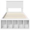 vidaXL Bed Frame with Shelf Manual White 75 x 190 cm Engineered Wood