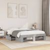 vidaXL Bed Frame without Mattress Concrete Grey 135x190cm Engineered Wood