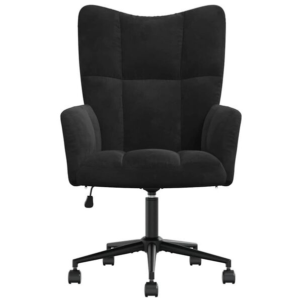 vidaXL Relaxing Chair with Wheel Black 69 x 61.5 x 102 cm Velvet