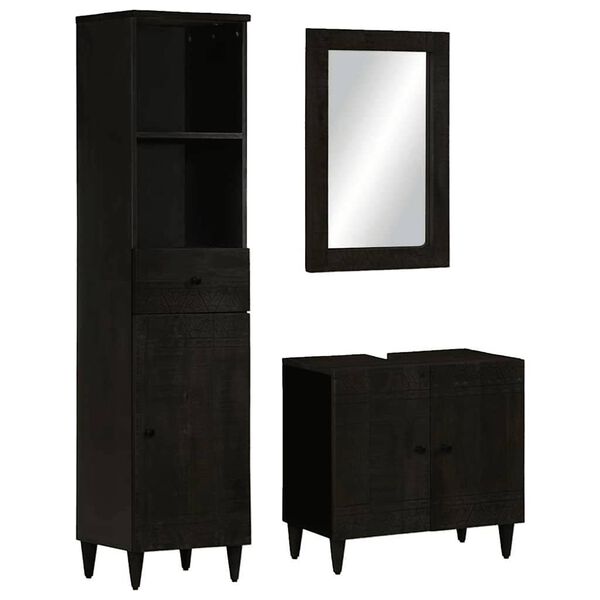 vidaXL 3 Piece Bathroom Furniture Set Solid Wood Mango