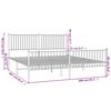 vidaXL Metal Bed Frame without Mattress with Footboard White 200x200cm