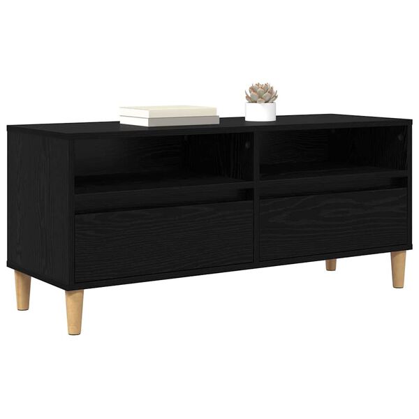 vidaXL TV Cabinet Black Oak 100 x 34.5 x 44.5 cm Engineered Wood