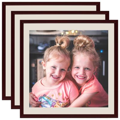 vidaXL Photo Frames Collage 3 pcs for Wall or Table Dark Red 40x40 cm