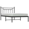 vidaXL Metal Bed Frame without Mattress with Headboard Black 107x203cm
