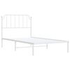 vidaXL Metal Bed Frame without Mattress with Headboard White 100x200cm