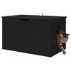 vidaXL Cat House Black 85 x 55 x 50.5 cm Engineered Wood