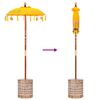 vidaXL Parasol with Base Yellow 95 x 95 x 260 cm Cotton and Wood