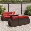 vidaXL 7 Piece Garden Sofa Set with Cushions Brown Poly Rattan Acacia