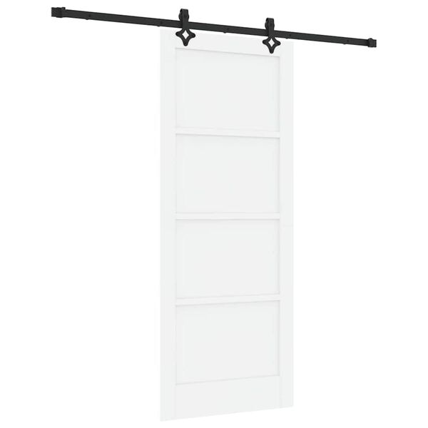 vidaXL Sliding Door White and Black 83 x 202 cm Solid Pine Wood