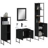 vidaXL 4 Piece Bathroom Cabinet Set Black Engineered Wood