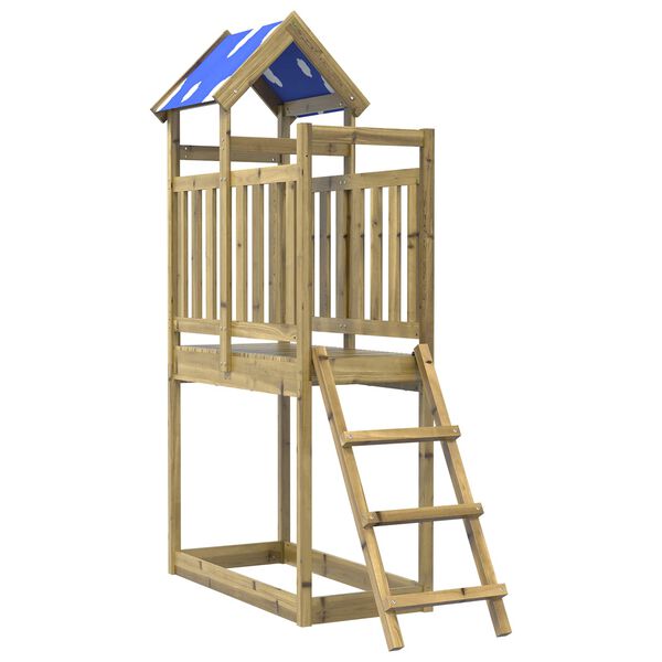 vidaXL Play Tower Brown 52.5 x 110.5 x 215 cm Solid Impregnated Wood