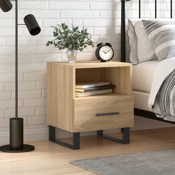 vidaXL Bedside Cabinet Sonoma Oak 40x35x47.5 cm Engineered Wood
