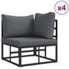 vidaXL Garden Sofa Set with Cushion 10 pcs Black Aluminium