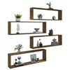 vidaXL Wall Cube Shelves 4 pcs Smoked Oak 100x15x30 cm Engineered Wood