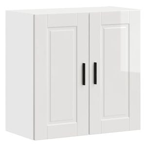 vidaXL Kitchen Wall Cabinet Porto High Gloss White Engineered Wood